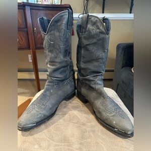 Dan Post Men’s gray pointed toe cowhide boots
